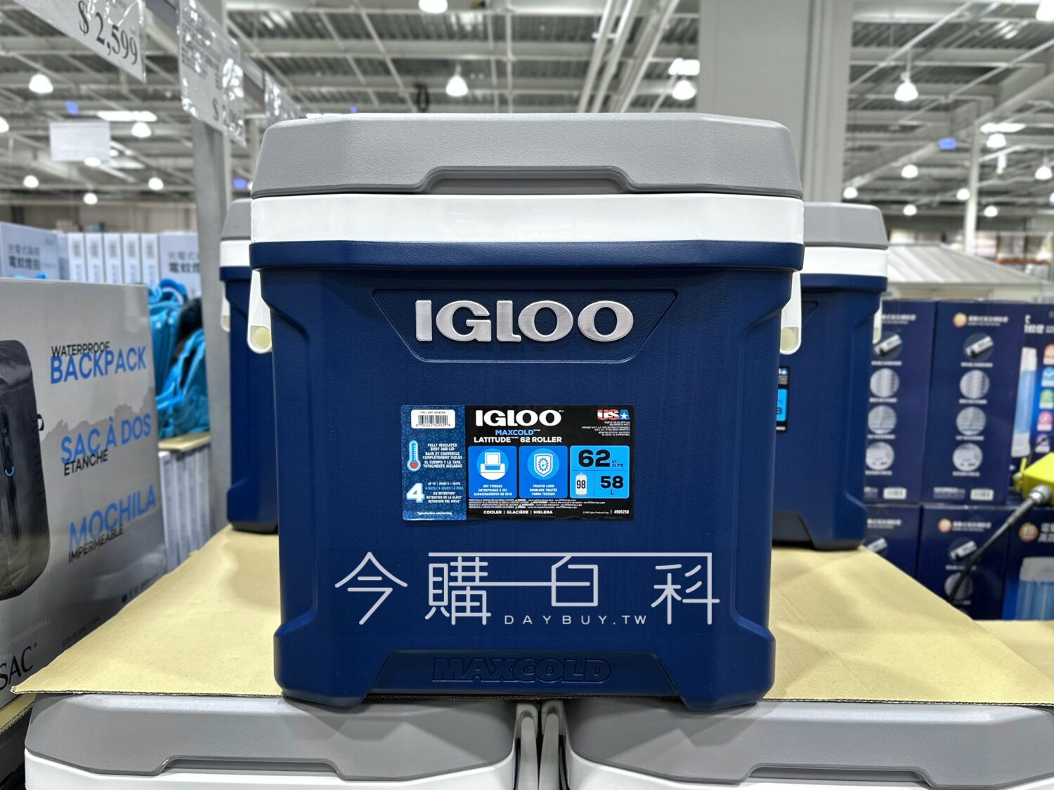 IGLOO 62QT 美國製58公升滾輪冰桶 #1654526
