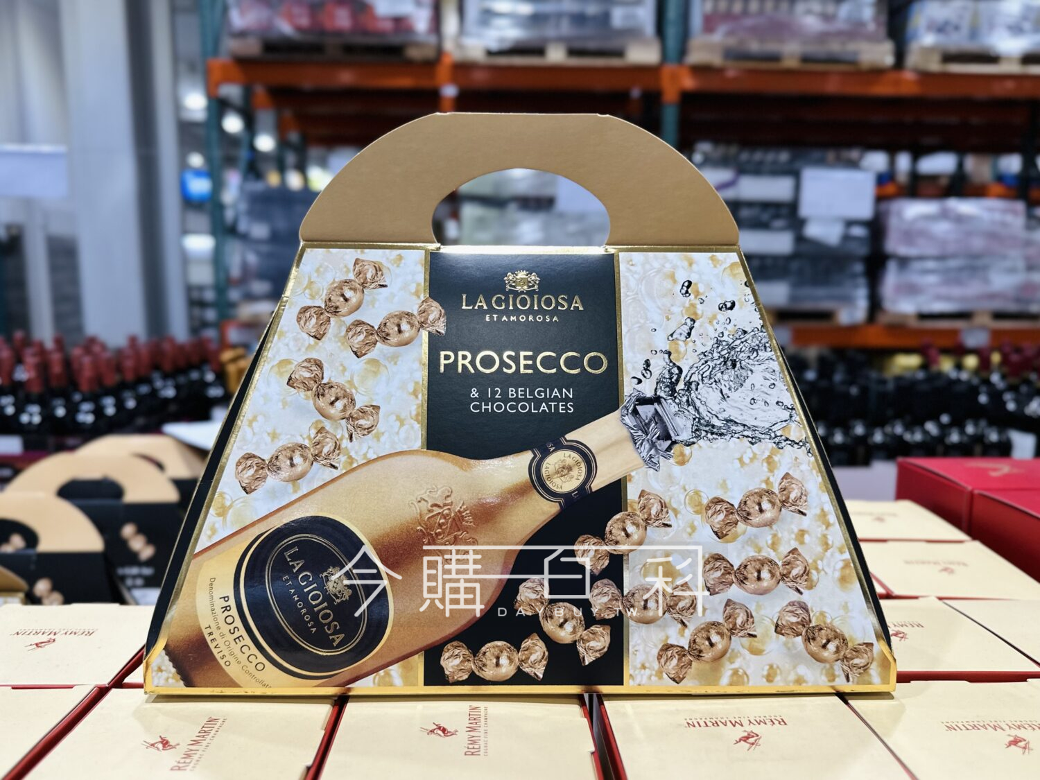 LA GIOIOSA 氣泡酒+比利時巧克力禮盒組(軟心巧克力) #142825