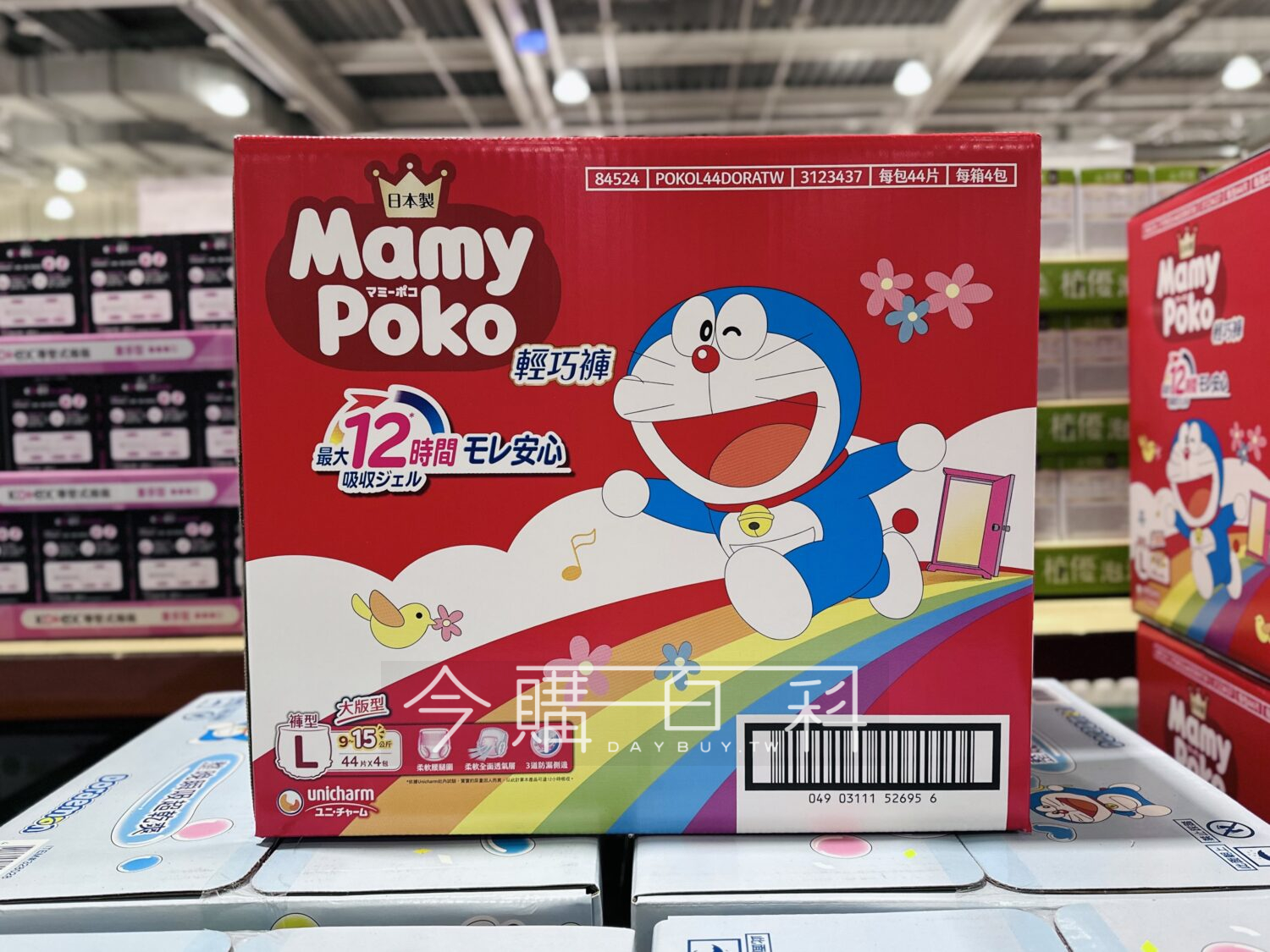 MAMY POKO 滿意寶寶哆啦A夢輕巧褲 L號 #526086