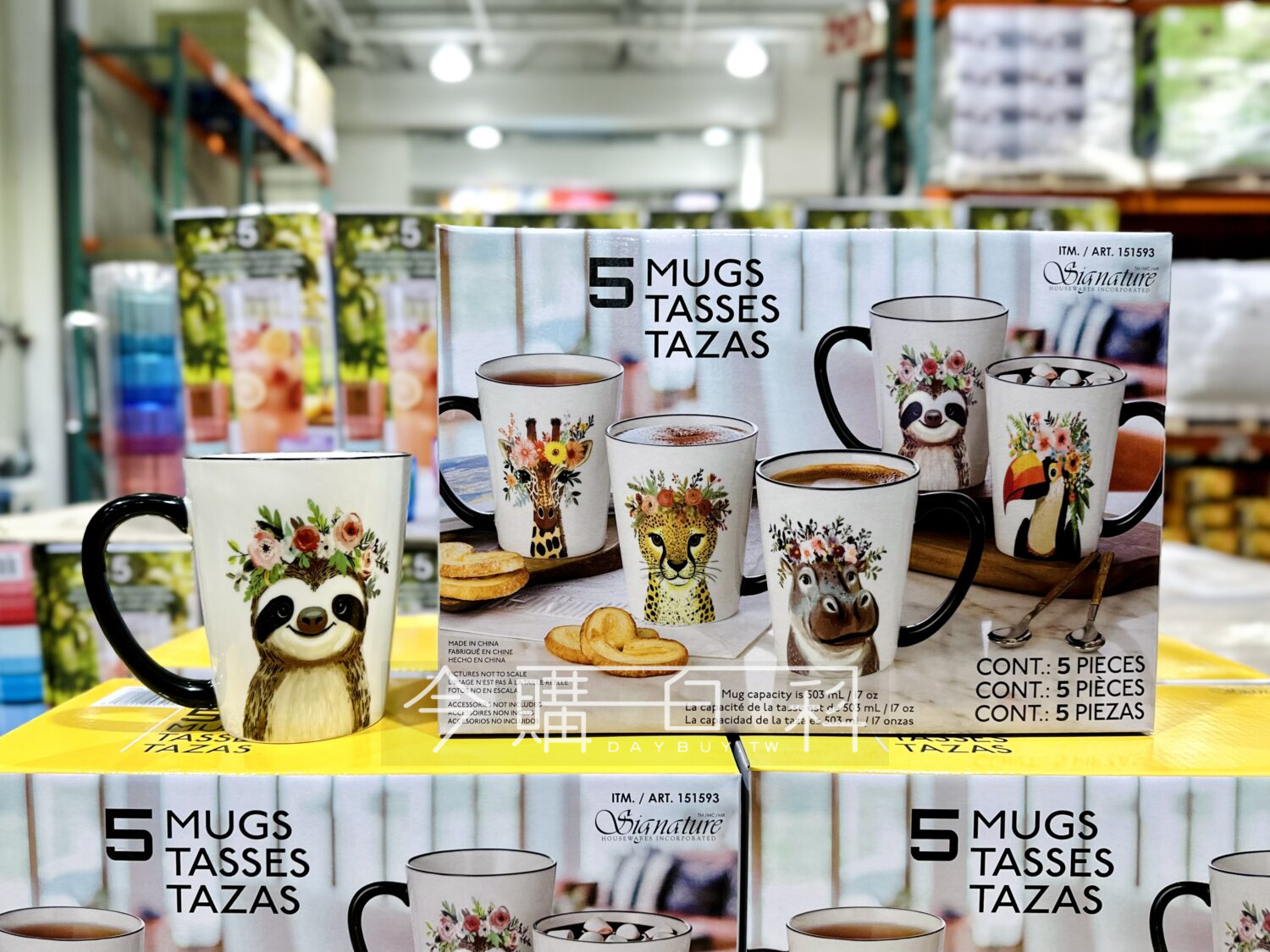 SIGNATURE 動物圖案馬克杯 #151593