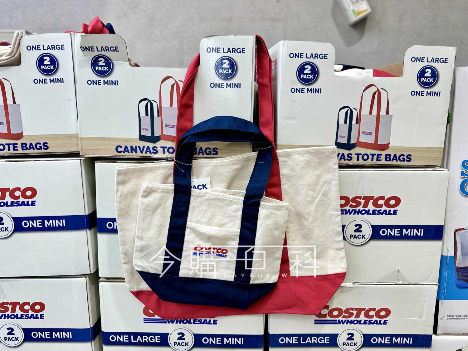 好市多帆布購物袋 大袋+小袋/組 #1932126